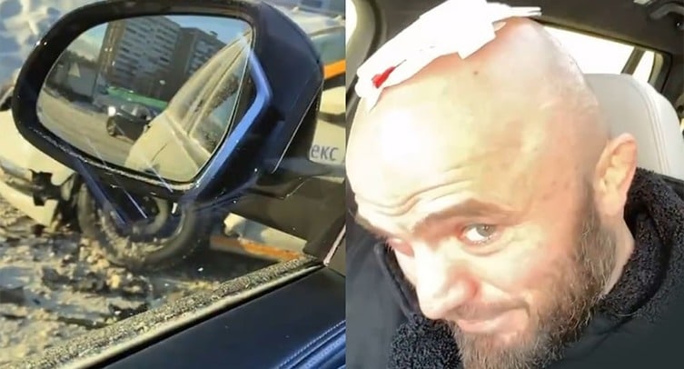 Исмаилов показал видео, как его «украсило» попадание в аварию