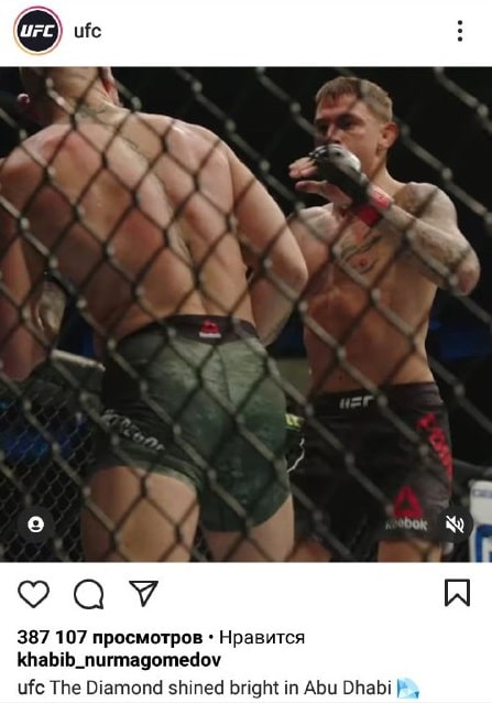 Хабиб лайкнул пост UFC о победе Порье над Макгрегором