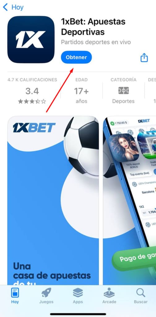 Загрузите приложение iOS 1xBet