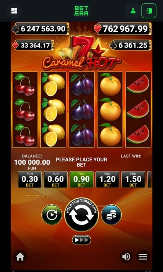 Игровой автомат CaramelHOT в Betera