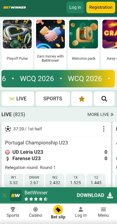 Live ставки в криптовалютной букмекерской конторе Betwinner