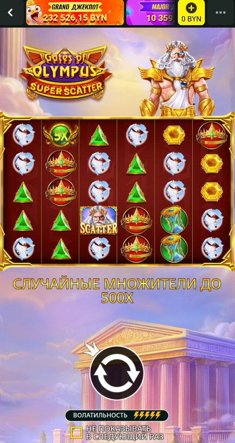Слот Gates of Olympus с множителями