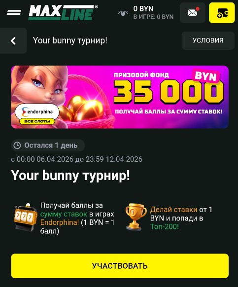 Турнир Your bunny с фондом 35 000 BYN