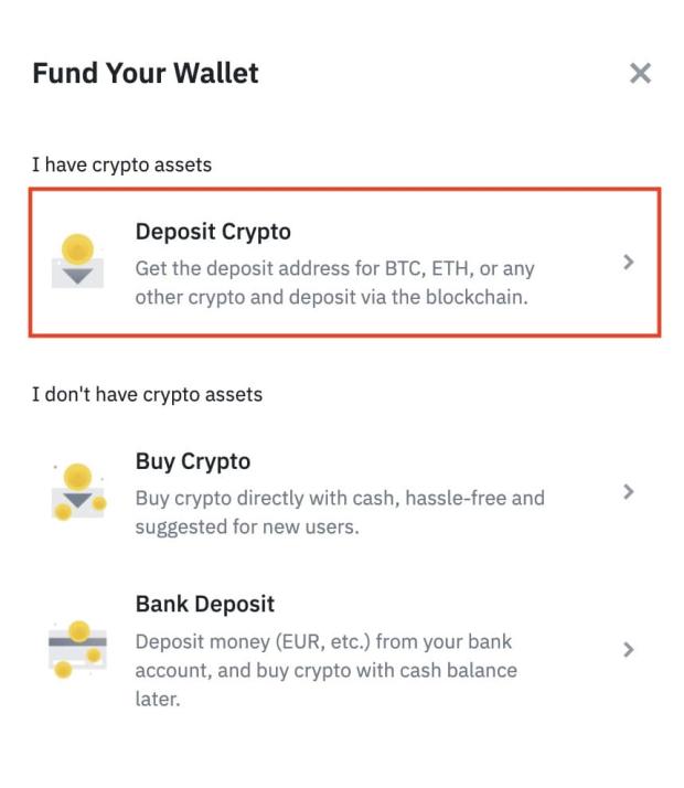 deposit crypto