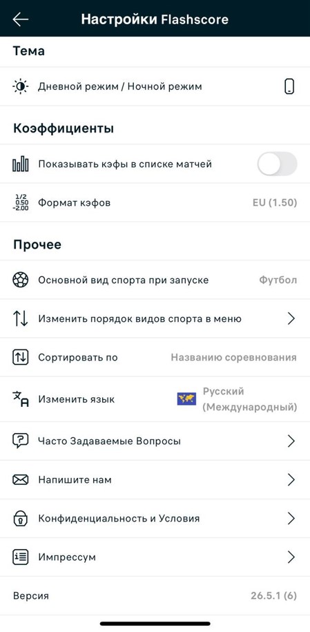 Все настройки Флешскор