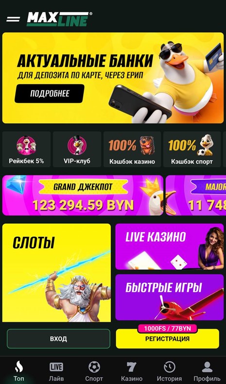 Актуальные бонусы в приложении Maxline