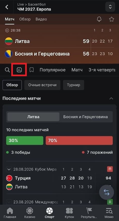 Статистика и результаты