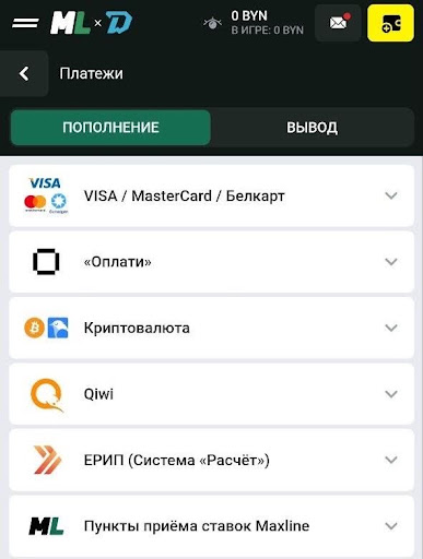По способам платежа и вывода