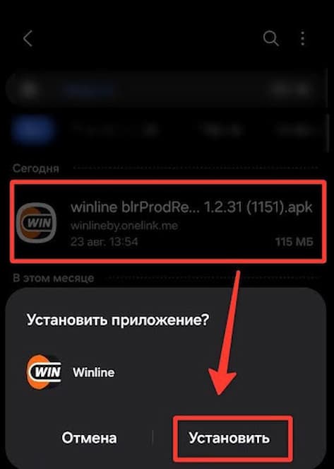 Установка Винлайн на Андроид