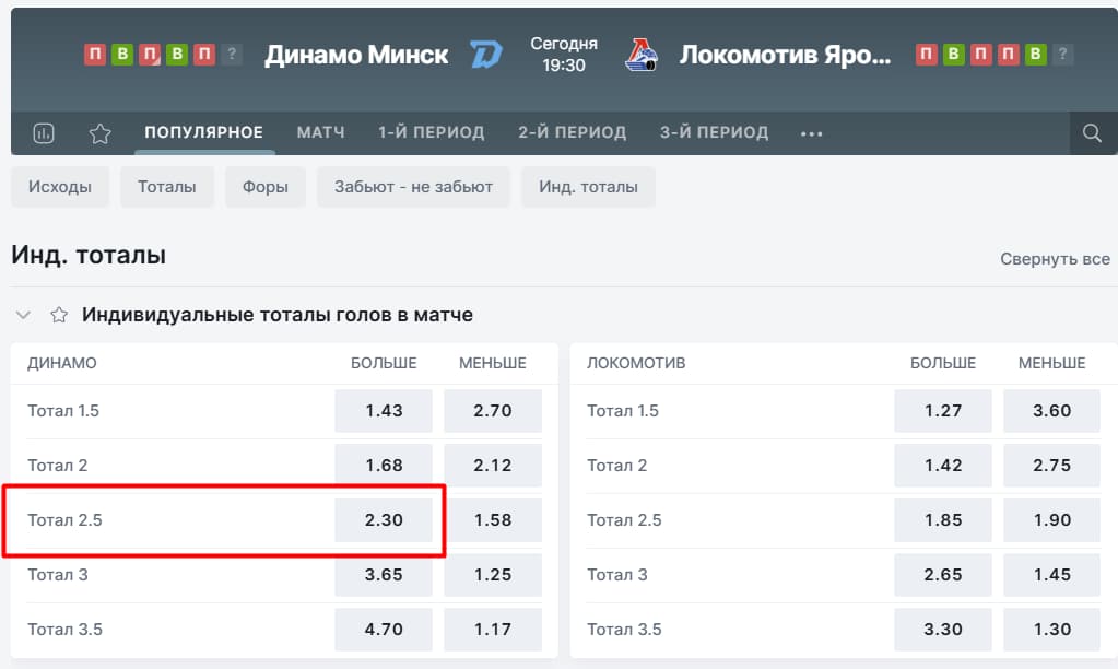 Индивидуальный тотал