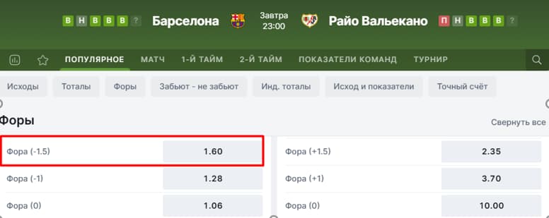 Минусовая фора